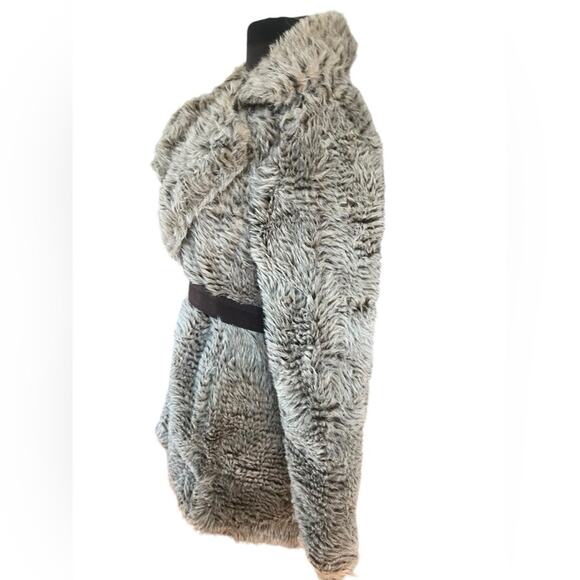 Vtg Faux Fur Old Money Mobwife Boho Glam Elegant Timeless Tie Belt  Coat M - Picture 4 of 8